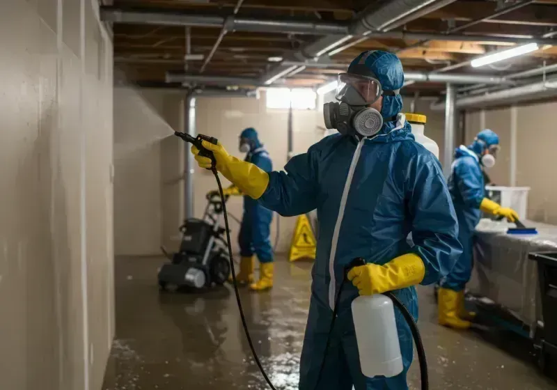 Basement Sanitization and Antimicrobial Treatment process in Stockbridge, MA