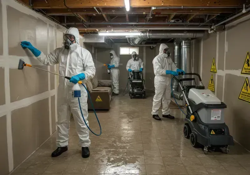 Basement Moisture Removal and Structural Drying process in Stockbridge, MA